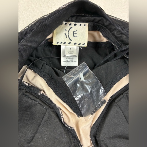 Vintage Y2K Gothic Fairy Dress Size 2 Crochet Empire Waist Beaded Fit Flare Mesh - Picture 8 of 11